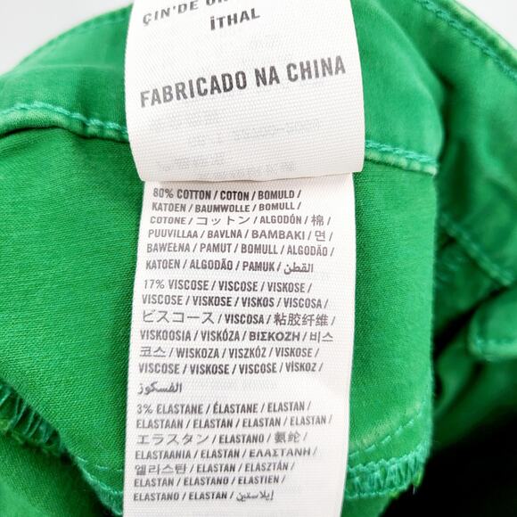 Abercrombie & Fitch Bright Green Cotton Blend Textured Skinny Jeans Women’s Sz 0 - Picture 8 of 9